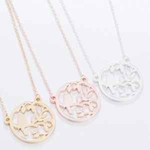 3/$30 item! - Bird & Branch Necklace Rose Gold
